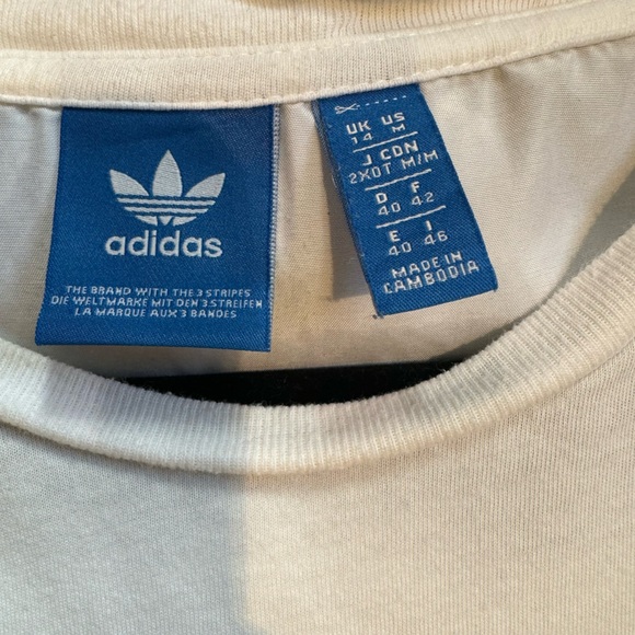 Adidas Women's White Tee with Multicolor Trefoil - Picture 3 of 5